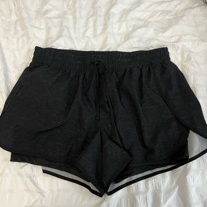 black athletic shorts